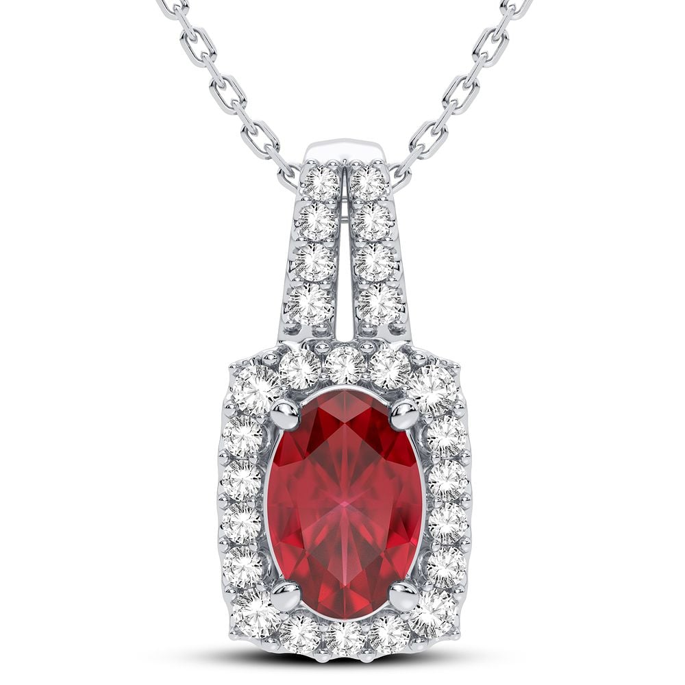 0.26 ct Ruby & Diamond Pendant in 14K Gold