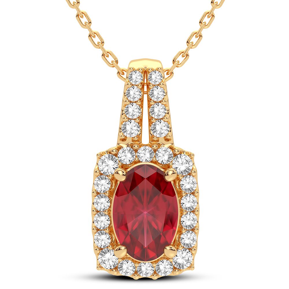 0.26 ct Ruby & Diamond Pendant in 14K Gold