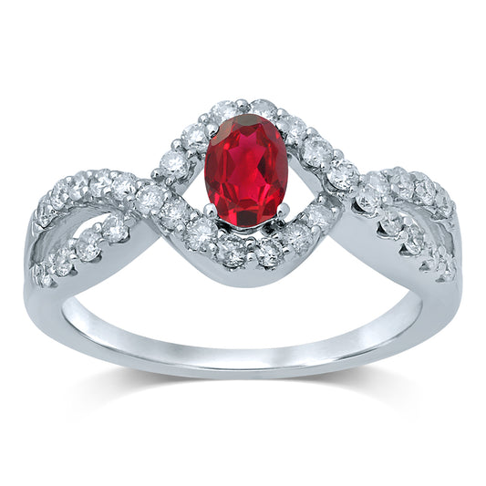 0.50 ct Ruby & Diamond Ring in 14K Gold