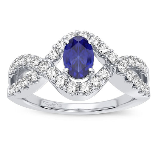 0.50 ct Sapphire & Diamond Ring in 14K Gold