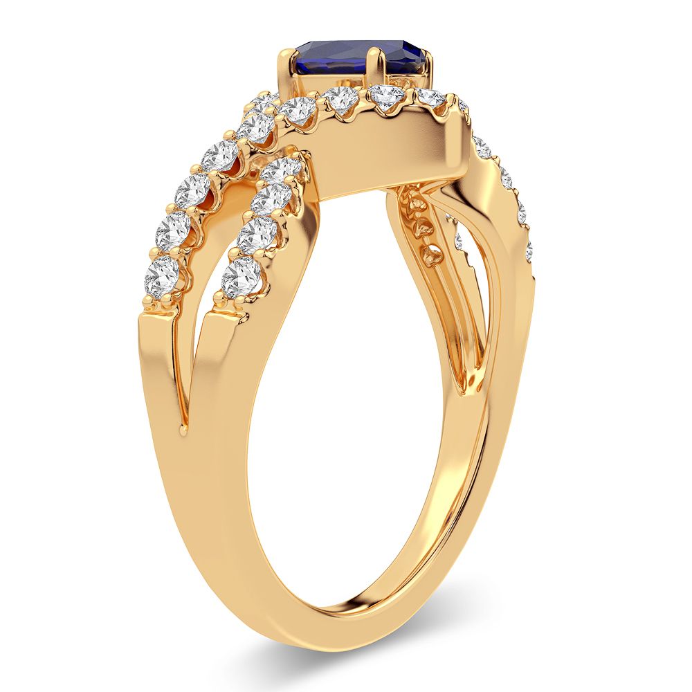 0.50 ct Sapphire & Diamond Ring in 14K Gold