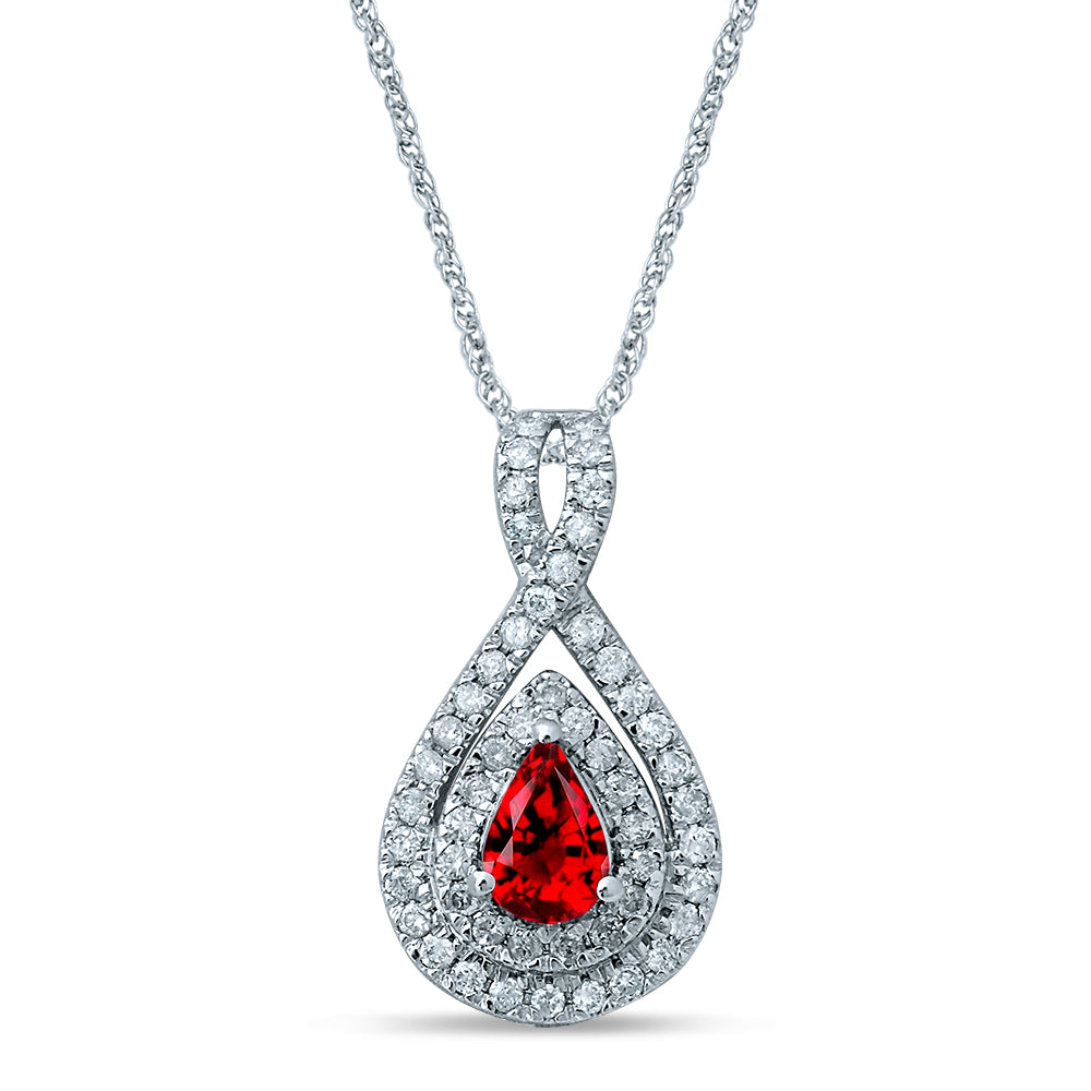 0.33 ct Ruby & Diamond Pendant in 14K Gold