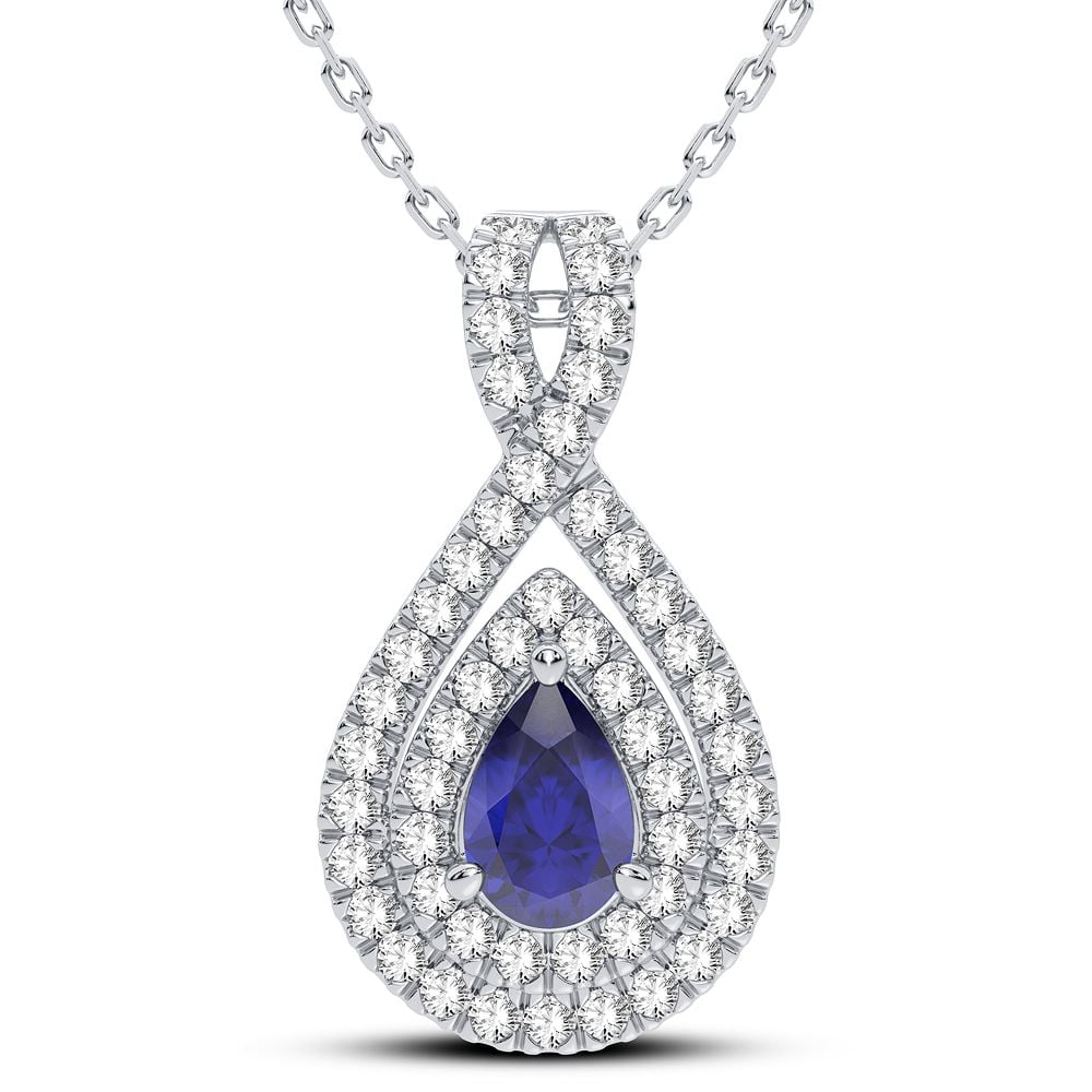 0.33 ct Sapphire & Diamond Pendant in 14K Gold