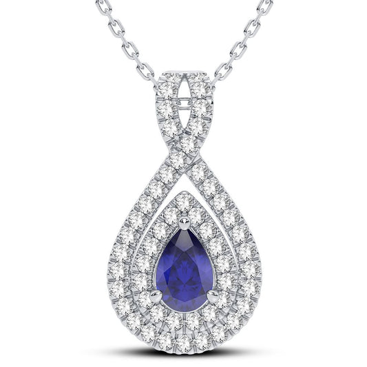 0.33 ct Sapphire & Diamond Pendant in 14K Gold