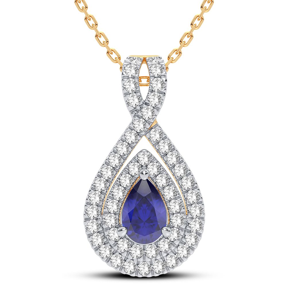 0.33 ct Sapphire & Diamond Pendant in 14K Gold