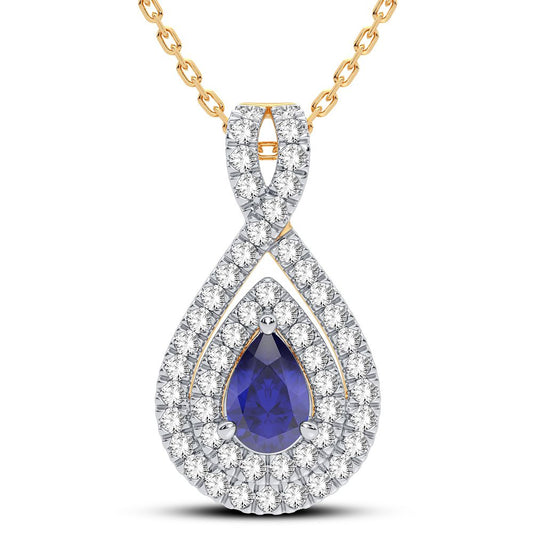 0.33 ct Sapphire & Diamond Pendant in 14K Gold
