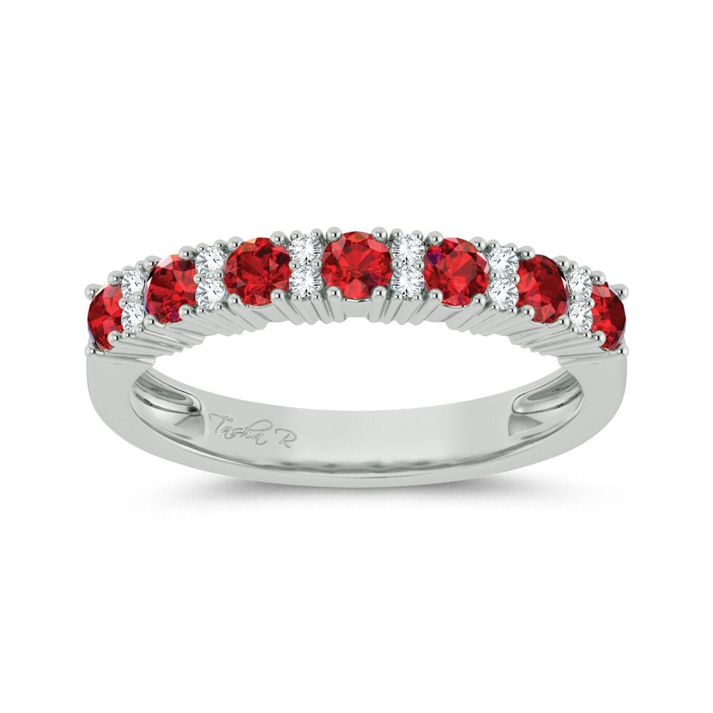 0.10 ct Ruby & Diamond Band in 14K Gold
