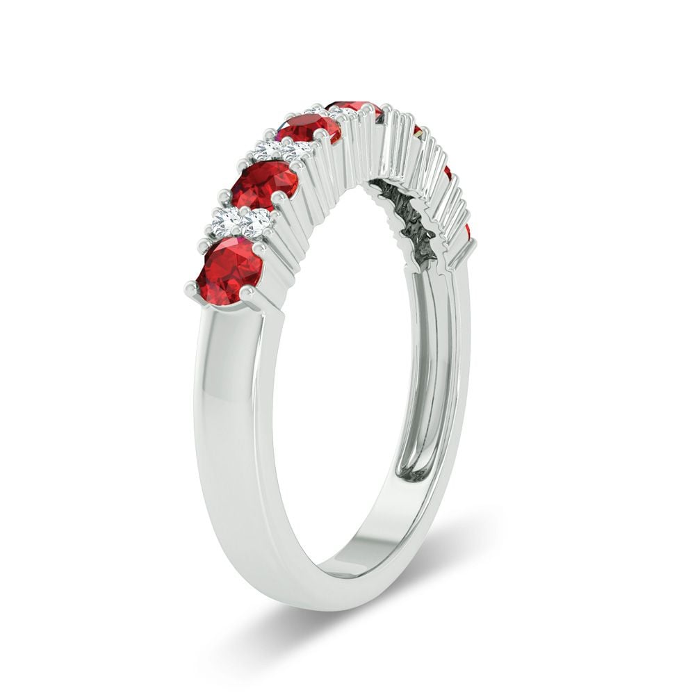 0.10 ct Ruby & Diamond Band in 14K Gold