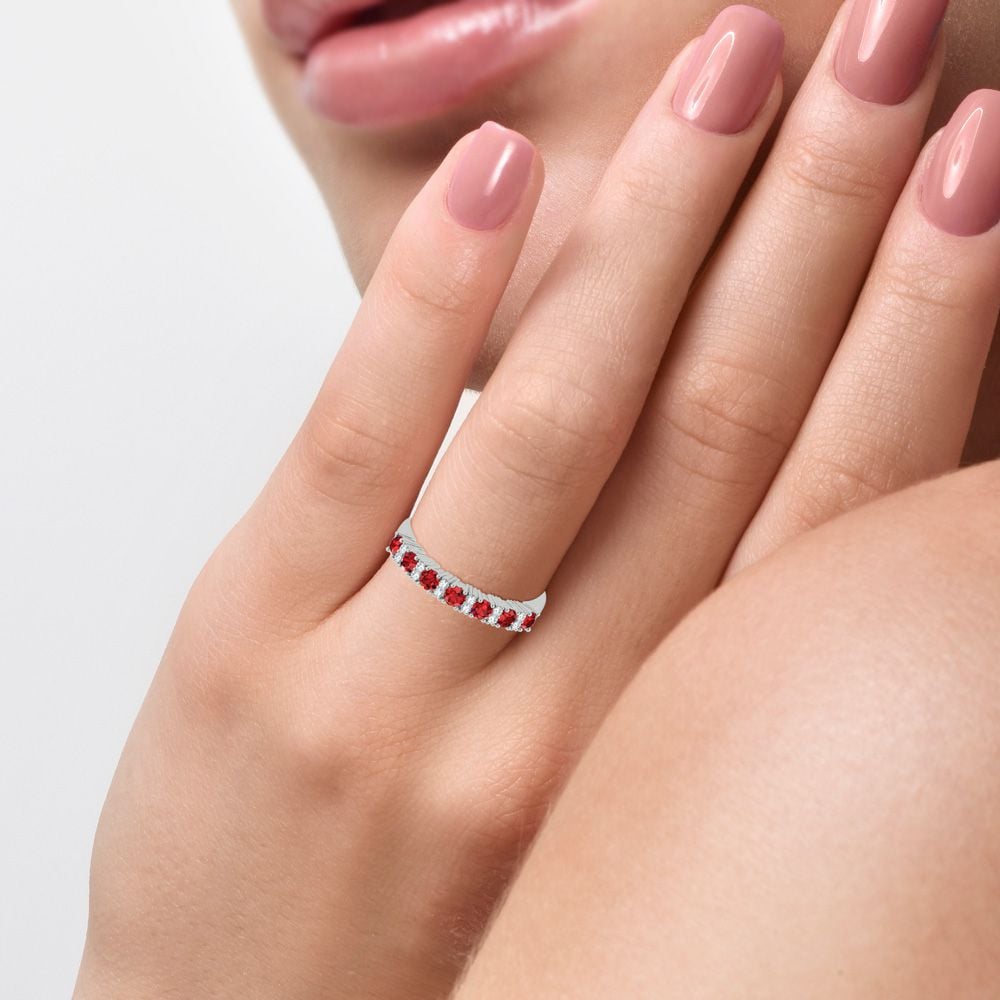 0.10 ct Ruby & Diamond Band in 14K Gold