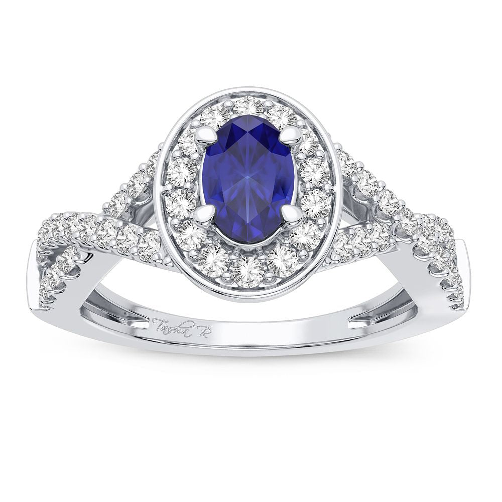 0.40 ct Sapphire & Diamond Ring in 14K Gold