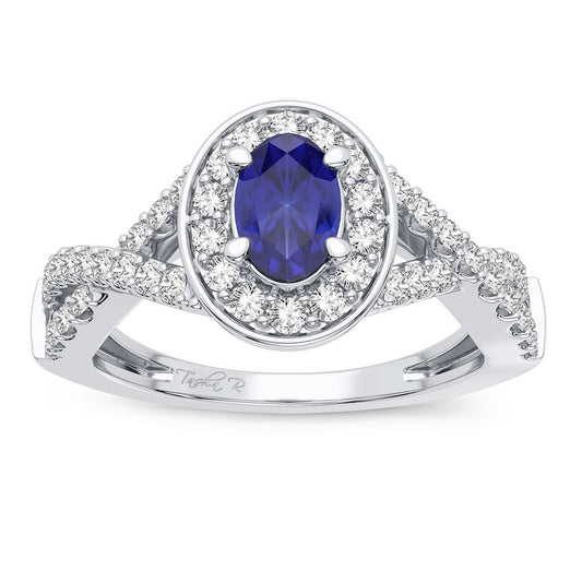 0.40 ct Sapphire & Diamond Ring in 14K Gold