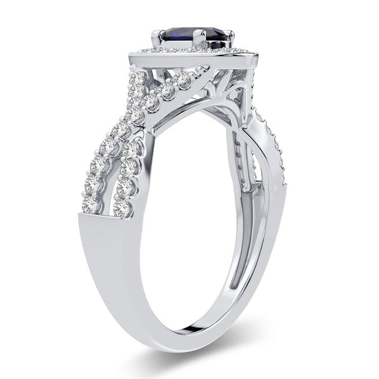 0.40 ct Sapphire & Diamond Ring in 14K Gold