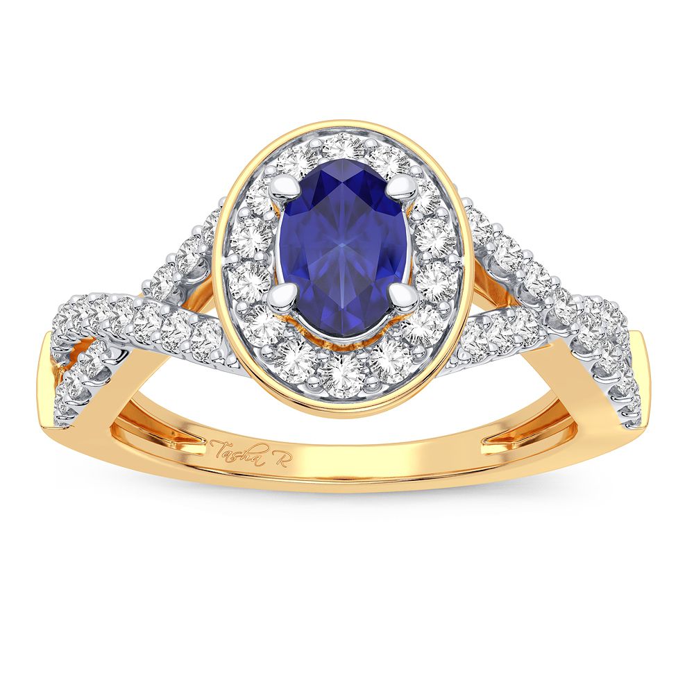 0.40 ct Sapphire & Diamond Ring in 14K Gold