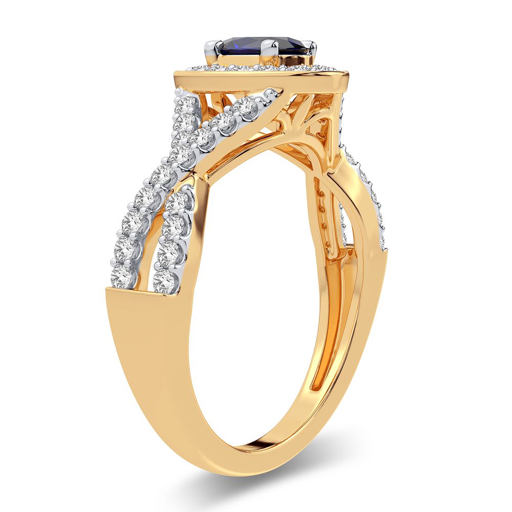 0.40 ct Sapphire & Diamond Ring in 14K Gold
