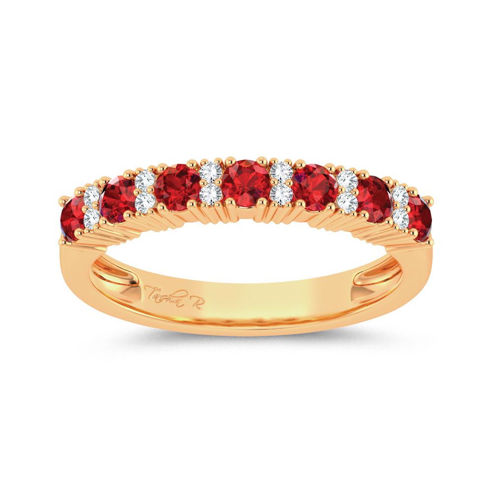 0.10 ct Ruby & Diamond Band in 14K Gold