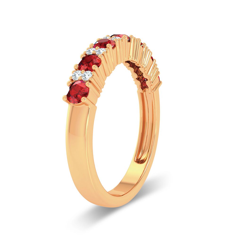 0.10 ct Ruby & Diamond Band in 14K Gold