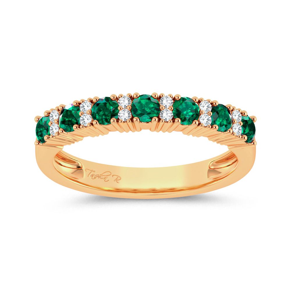 0.10 ct Emerald & Diamond Ring in 14K Gold