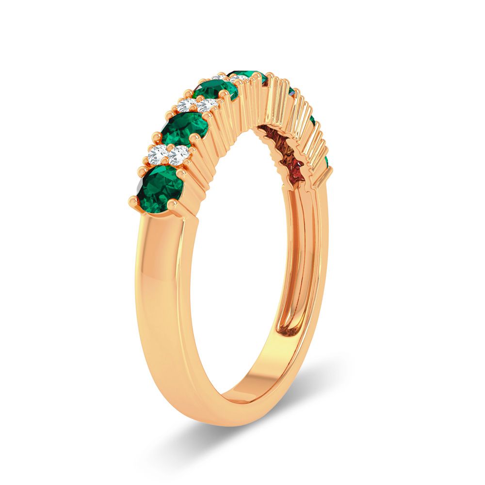 0.10 ct Emerald & Diamond Ring in 14K Gold
