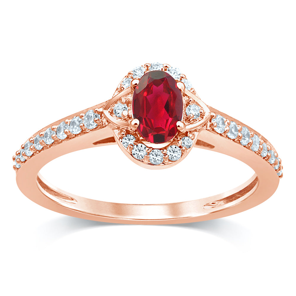 0.25 ct Ruby & Diamond Ring in 14K Gold