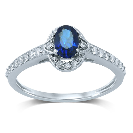 0.25 ct Sapphire & Diamond Ring in 14K Gold