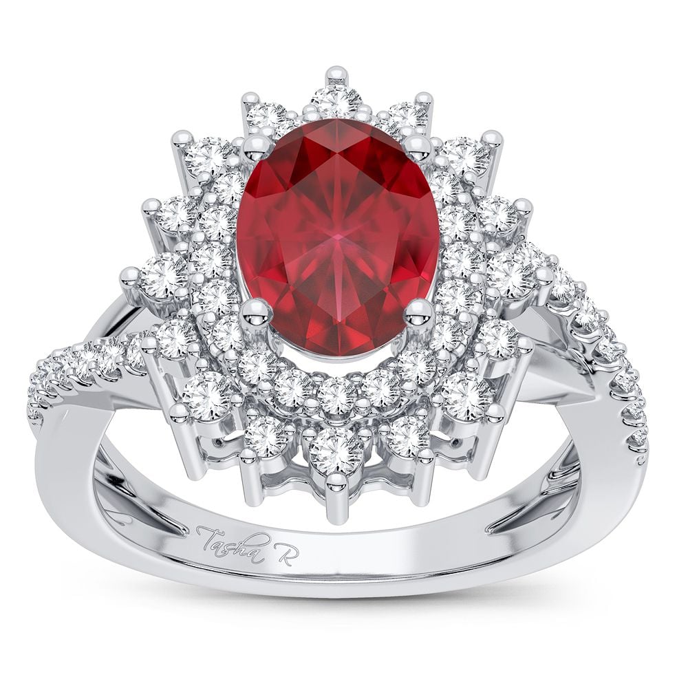 0.70 ct Ruby & Diamond Ring in 14K Gold