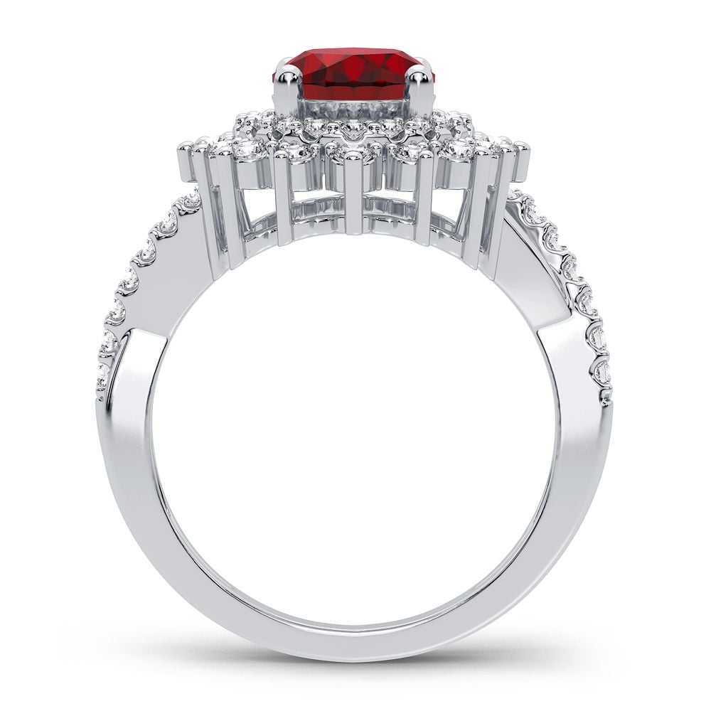 0.70 ct Ruby & Diamond Ring in 14K Gold