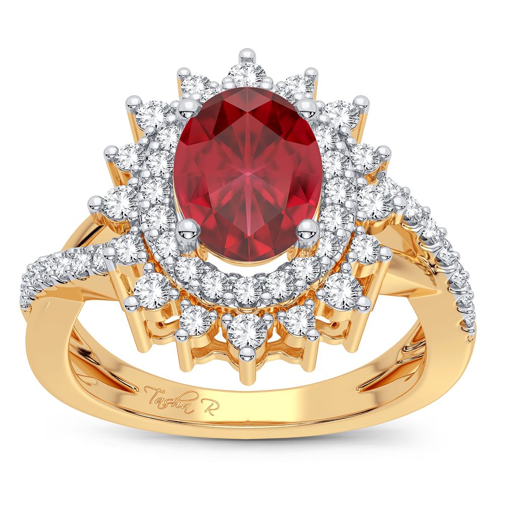 0.70 ct Ruby & Diamond Ring in 14K Gold