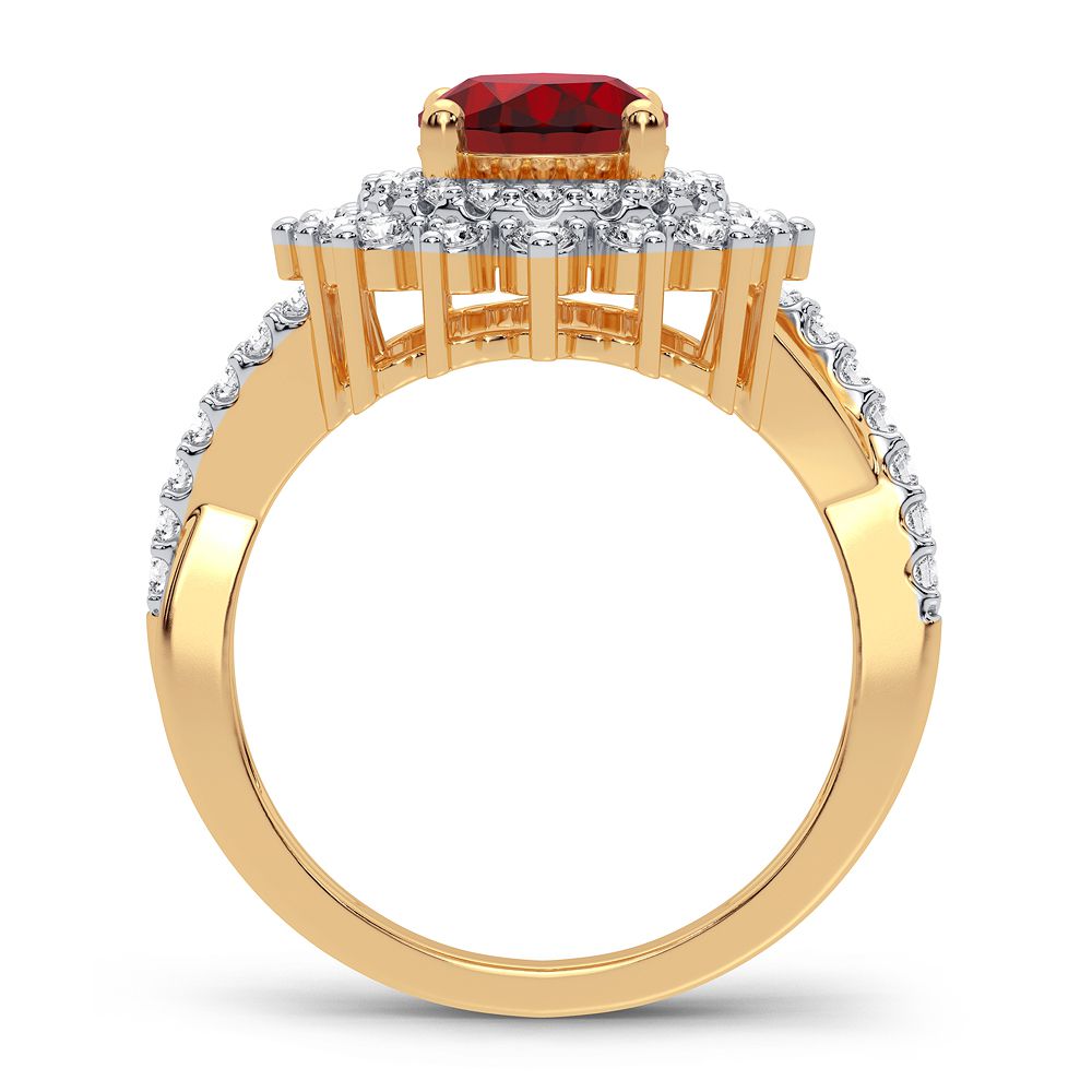 0.70 ct Ruby & Diamond Ring in 14K Gold