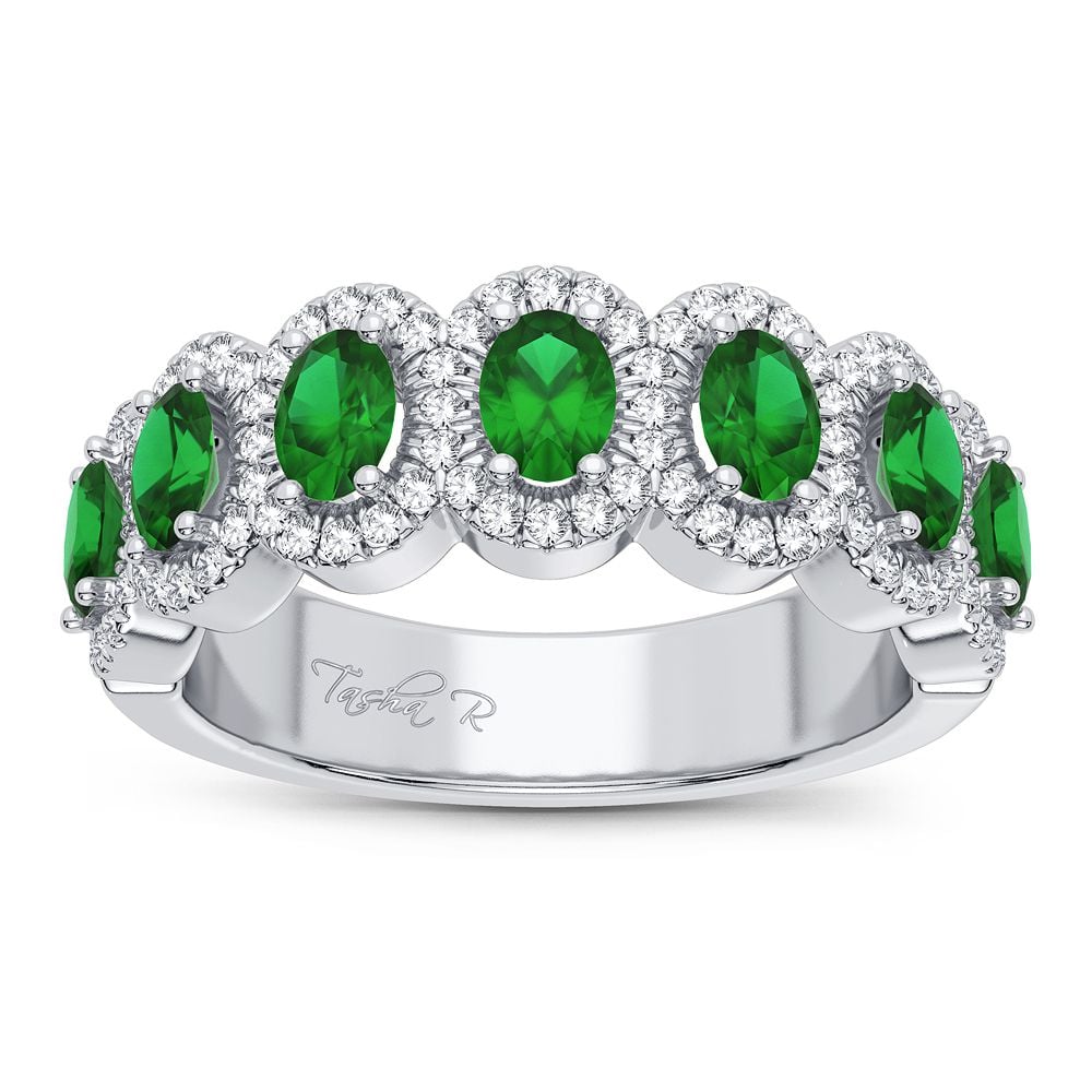 0.26 ct Emerald & Diamond Ring in 14K Gold