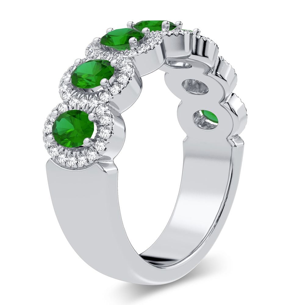 0.26 ct Emerald & Diamond Ring in 14K Gold