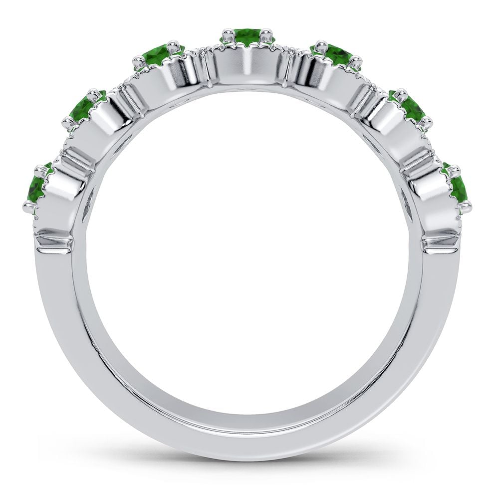 0.26 ct Emerald & Diamond Ring in 14K Gold