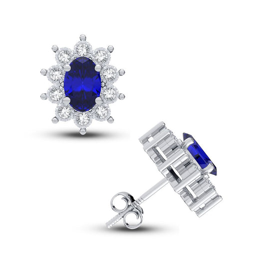 0.08 ct Diamond & Gemstone Earrings in 10K Gold