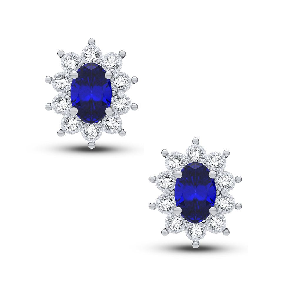 0.08 ct Diamond & Gemstone Earrings in 10K Gold