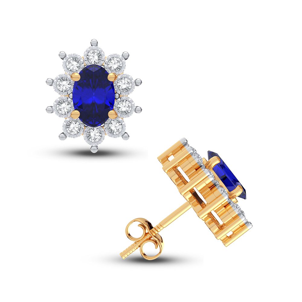 0.08 ct Diamond & Gemstone Earrings in 10K Gold