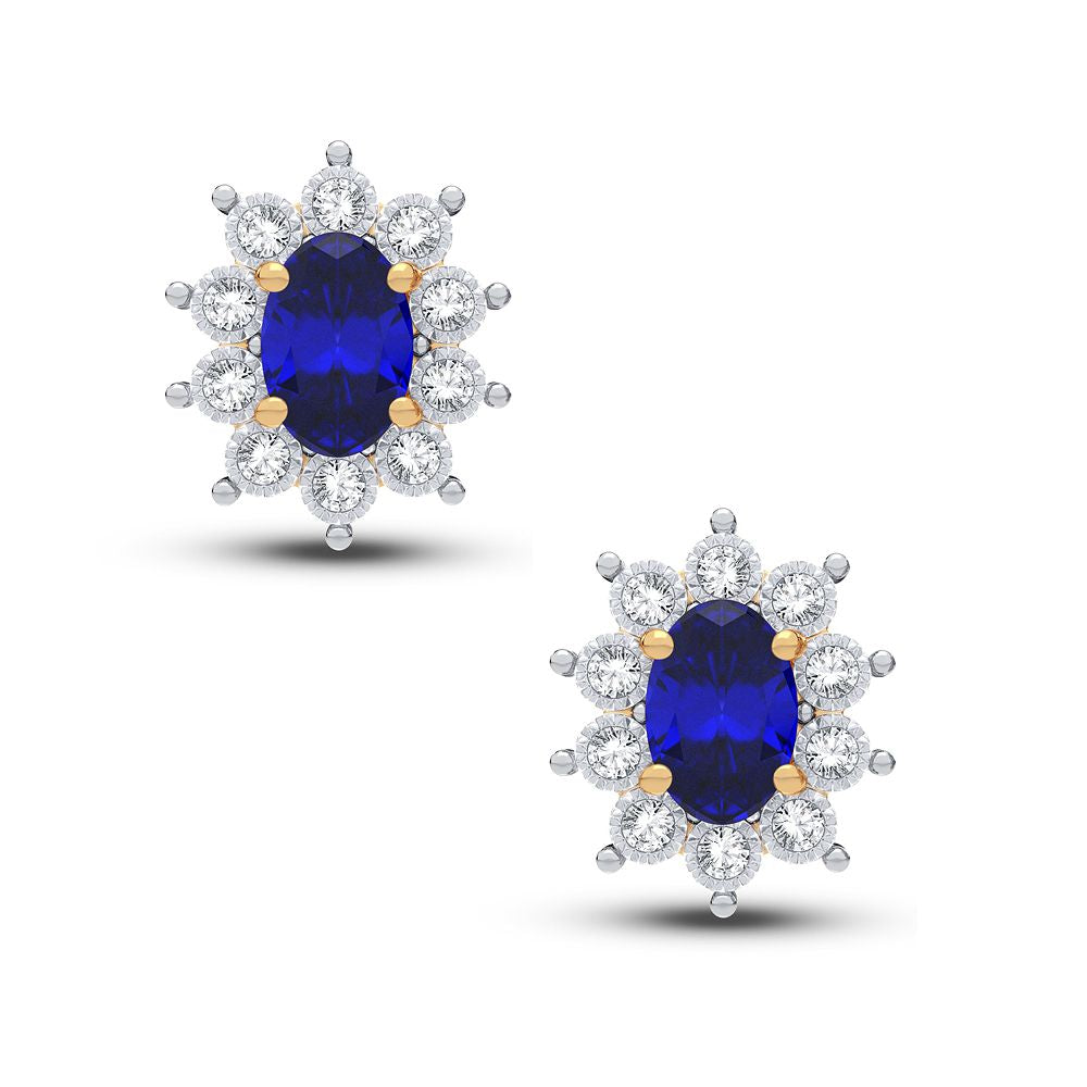 0.08 ct Diamond & Gemstone Earrings in 10K Gold