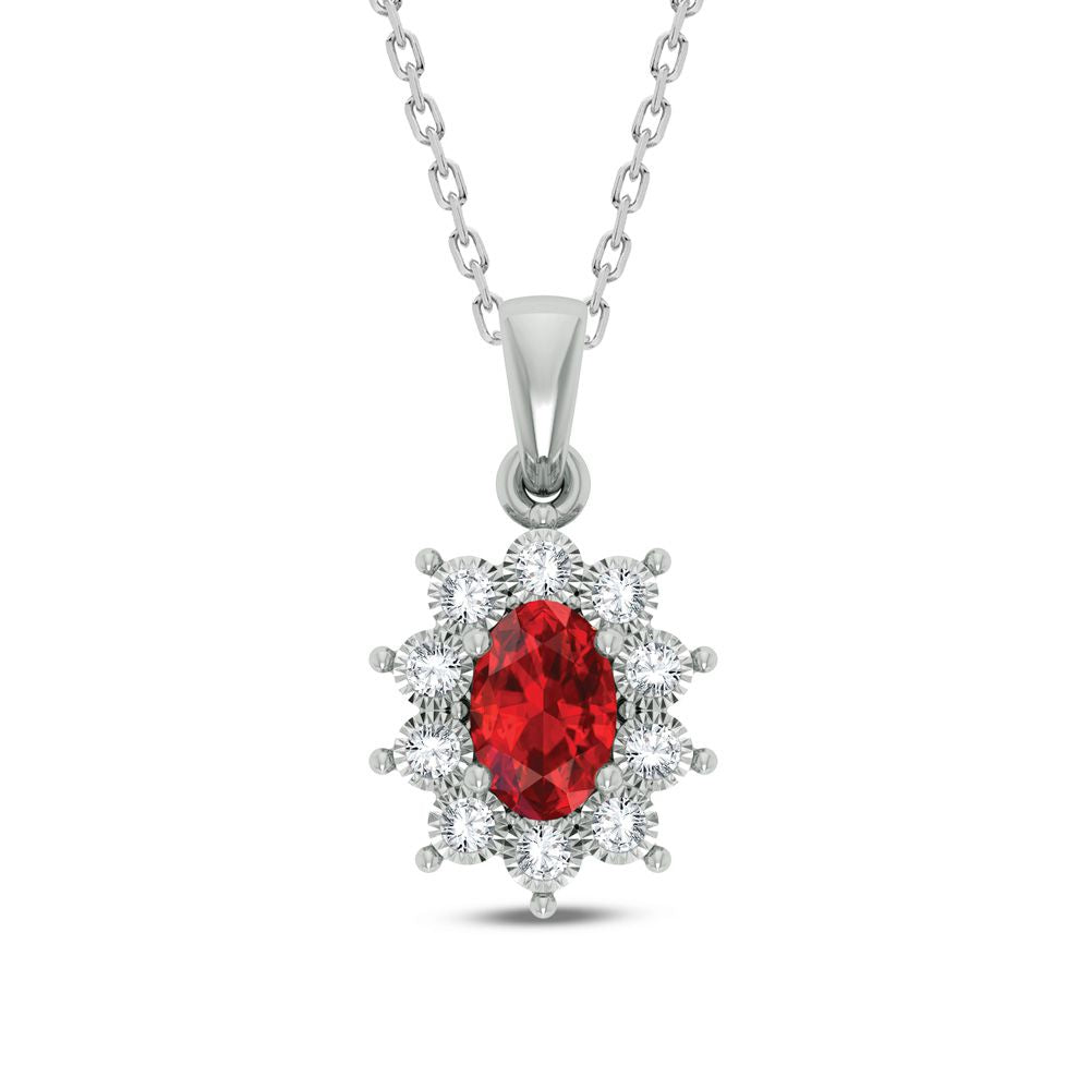0.06 ct Ruby & Diamond Pendant in 10K Gold
