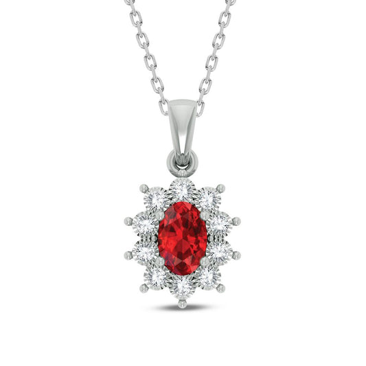 0.06 ct Ruby & Diamond Pendant in 10K Gold