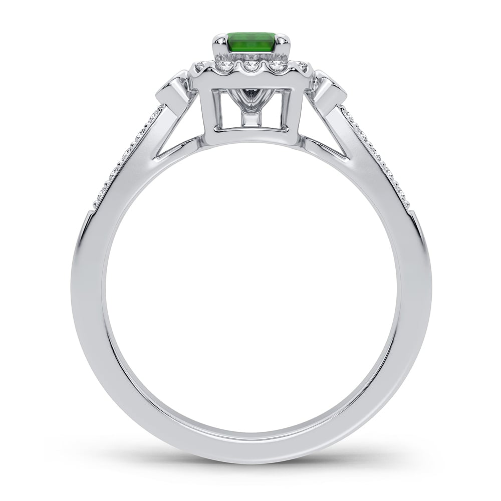 0.20 ct Emerald & Diamond Ring in 14K Gold