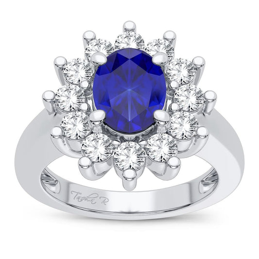 0.78 ct Sapphire & Diamond Ring in 14K Gold