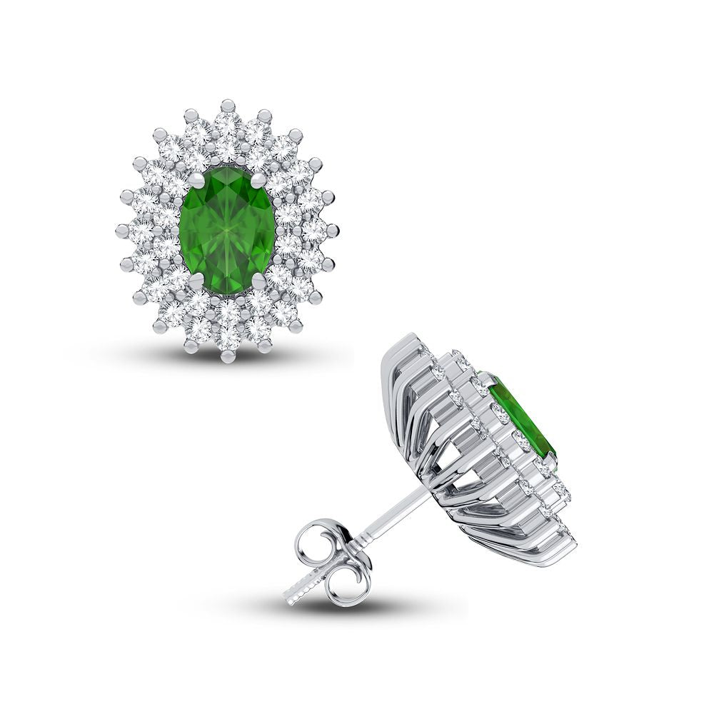 0.50 ct Diamond & Gemstone Earrings in 14K Gold