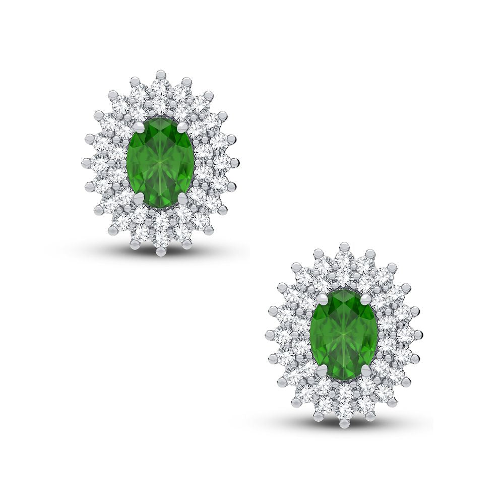 0.50 ct Diamond & Gemstone Earrings in 14K Gold