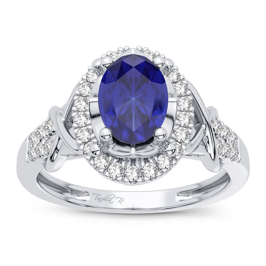 0.16 ct Sapphire & Diamond Ring in 14K Gold