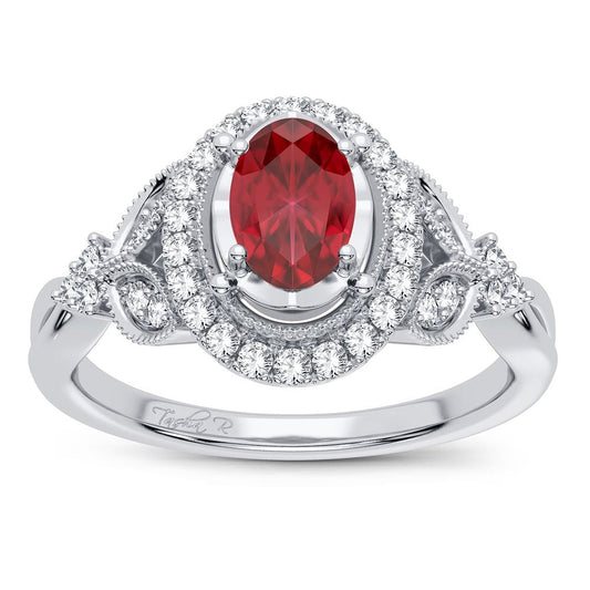 0.20 ct Ruby & Diamond Ring in 14K Gold