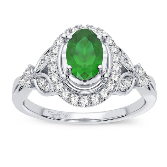0.20 ct Emerald & Diamond Ring in 14K Gold