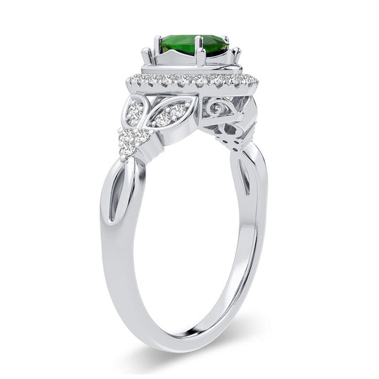 0.20 ct Emerald & Diamond Ring in 14K Gold