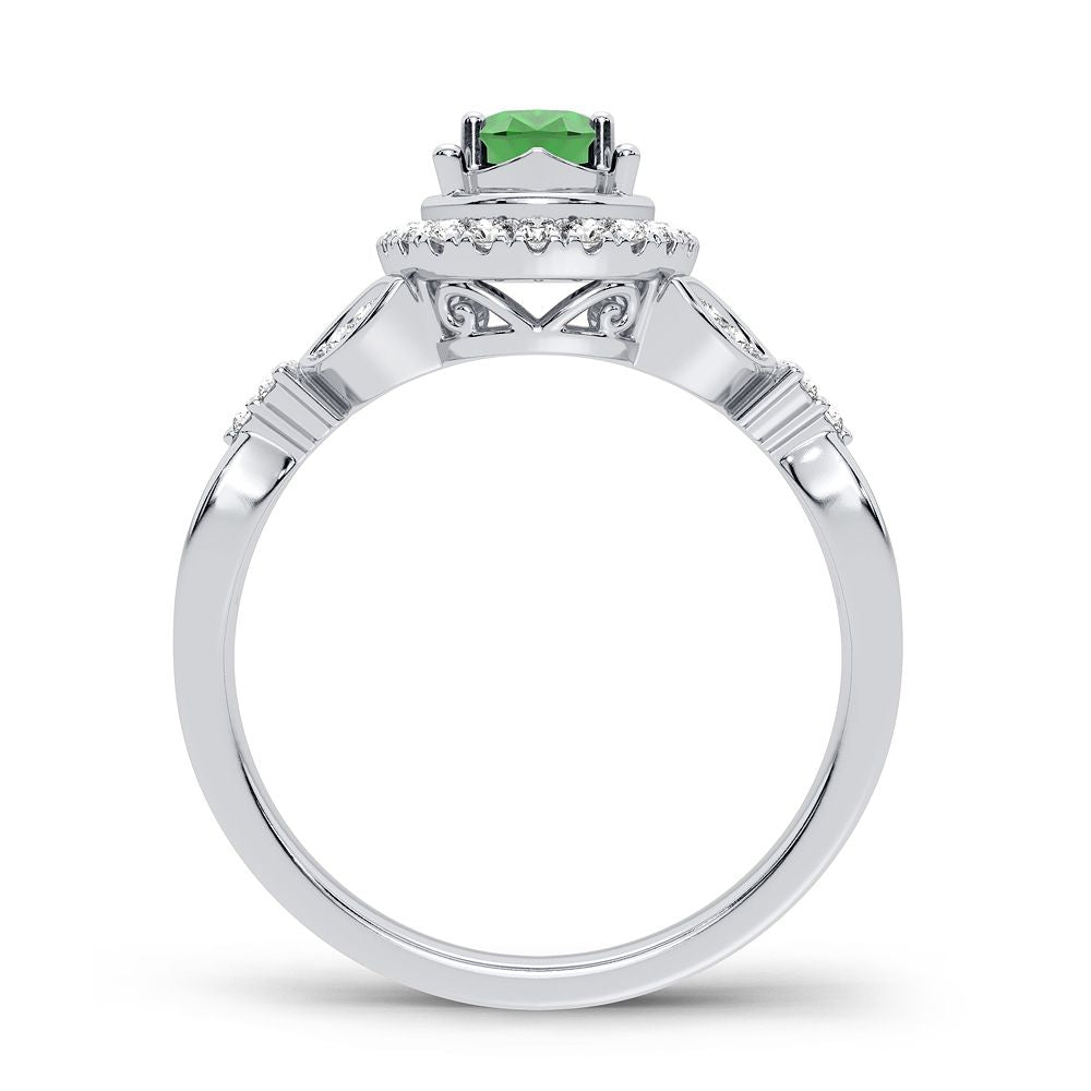 0.20 ct Emerald & Diamond Ring in 14K Gold