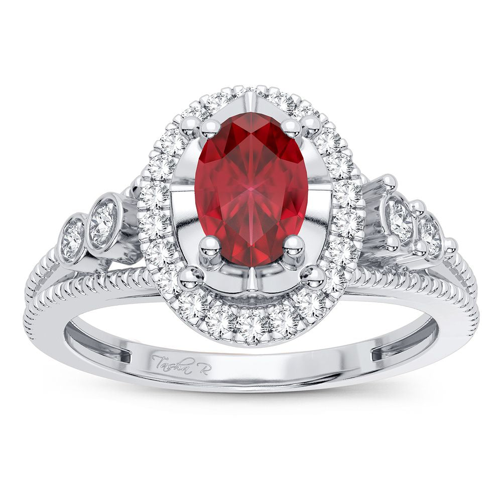 0.10 ct Ruby & Diamond Ring in 14K Gold