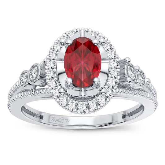0.10 ct Ruby & Diamond Ring in 14K Gold