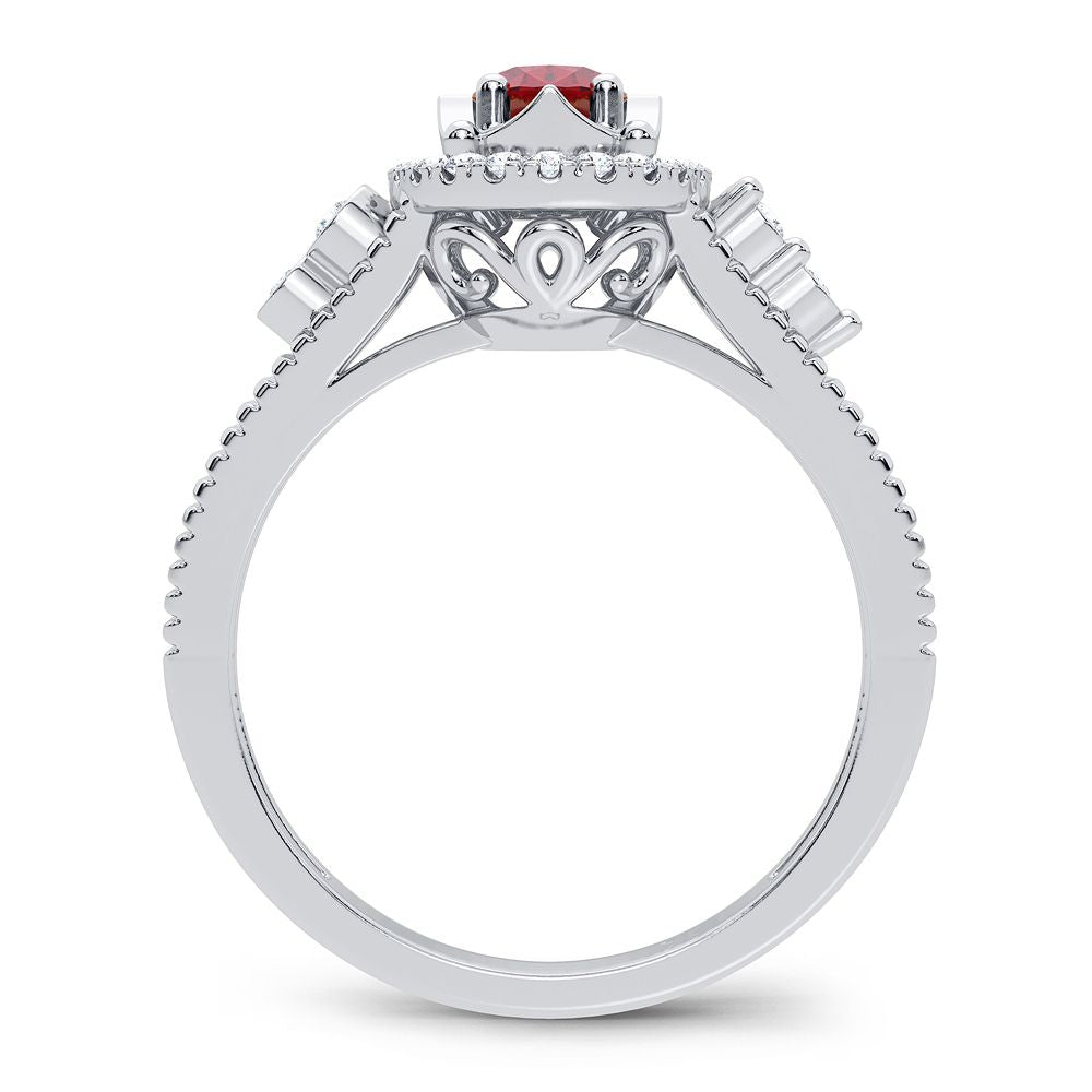 0.10 ct Ruby & Diamond Ring in 14K Gold