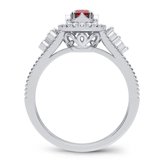 0.10 ct Ruby & Diamond Ring in 14K Gold